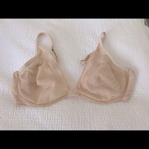 Nude unlined lace bra